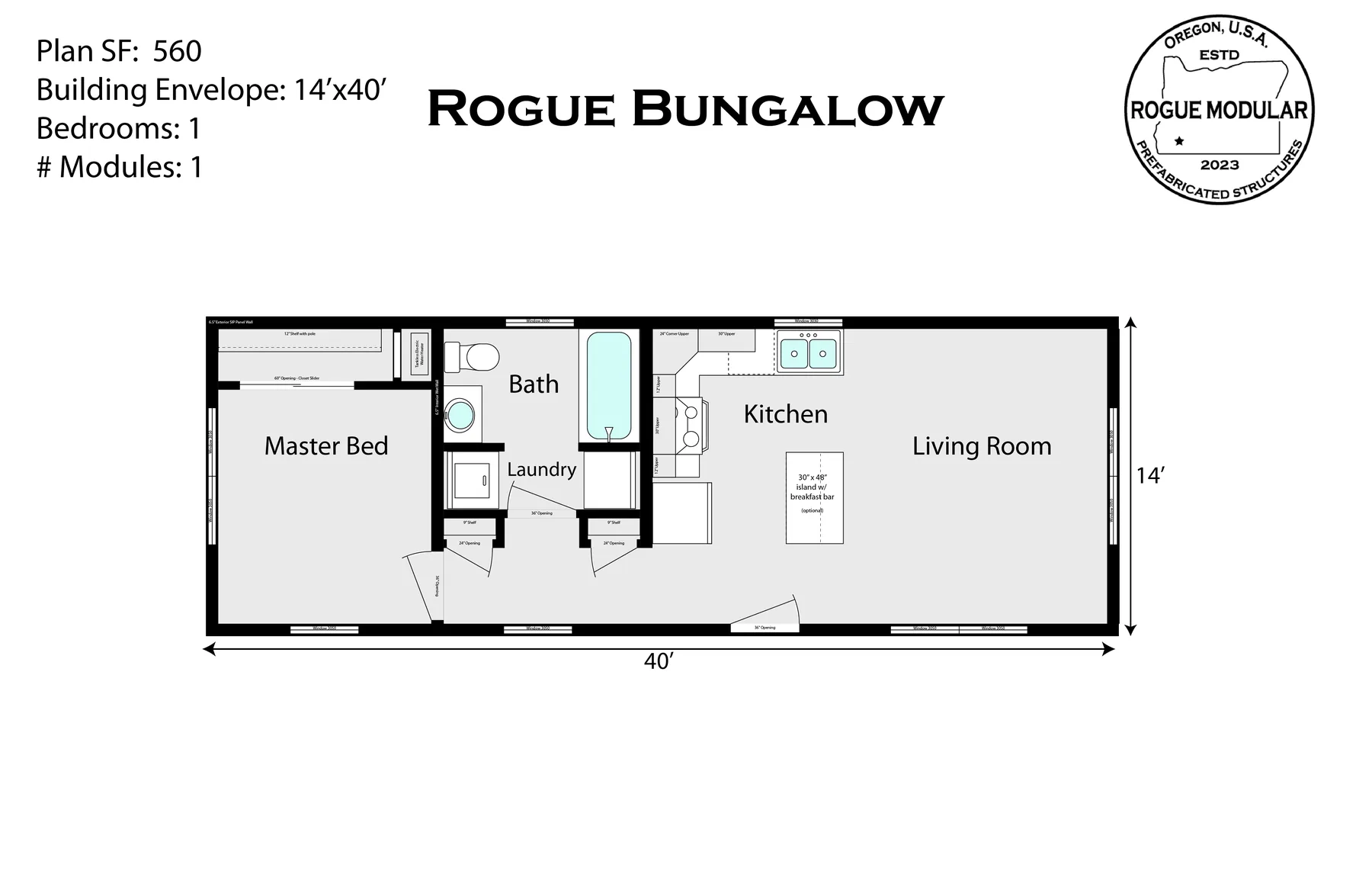 Rogue Modular Bungalow floor plan