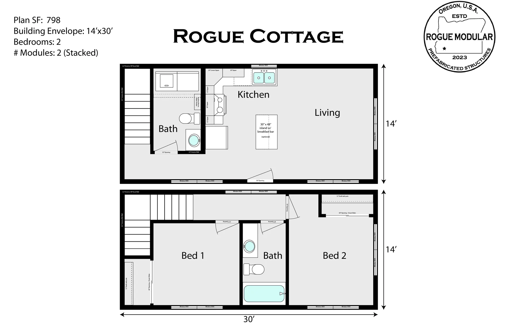 Rogue Modular Cottage floor plan