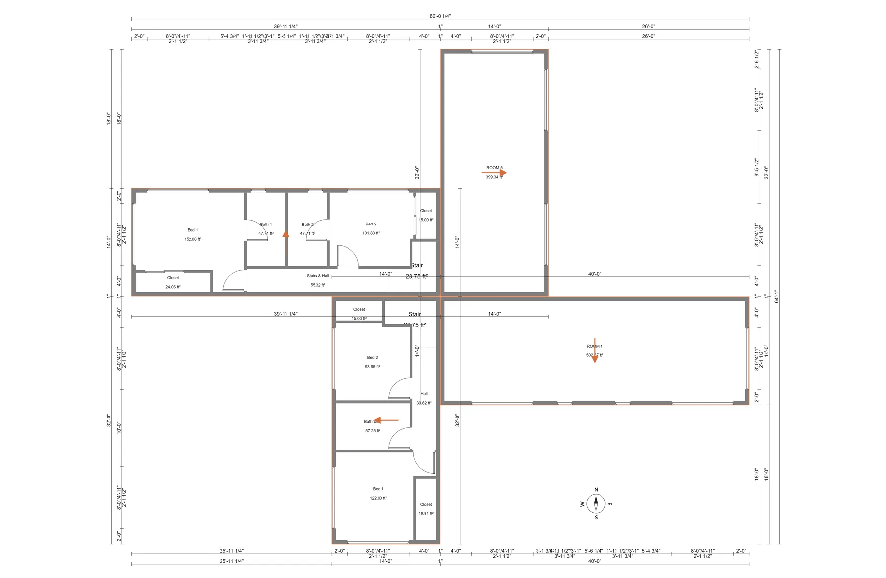 4-plex floor plan